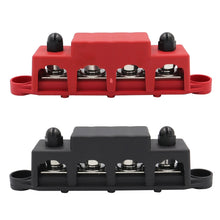 Load image into Gallery viewer, RV Ship High Current Power Distribution Terminal Block with Cover, Black M8 Stud, Red M8 Stud, Black M10 Stud, Red M10 Stud, 1 Pair Black &amp; Red M8 Stud, 1 Pair Black &amp; Red M10 Stud