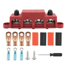 Load image into Gallery viewer, RV Ship High Current Power Distribution Terminal Block with Accessories, Black M8 Stud with Accessories, Red M8 Stud with Accessories, Black M10 Stud with Accessories, Red M10 Stud with Accessories