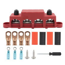 Load image into Gallery viewer, RV Ship High Current Power Distribution Terminal Block with Accessories, Black M8 Stud with Accessories, Red M8 Stud with Accessories, Black M10 Stud with Accessories, Red M10 Stud with Accessories