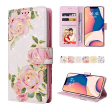 Load image into Gallery viewer, Bronzing Painting RFID Leather Case, For iPhone 14, For iPhone 14 Plus, For iPhone 14 Pro, For iPhone 14 Pro Max, For iPhone 13 mini, For iPhone 13, For iPhone 13 Pro, For iPhone 13 Pro Max