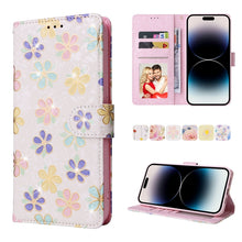 Load image into Gallery viewer, Bronzing Painting RFID Leather Case, For iPhone 14, For iPhone 14 Plus, For iPhone 14 Pro, For iPhone 14 Pro Max, For iPhone 13 mini, For iPhone 13, For iPhone 13 Pro, For iPhone 13 Pro Max