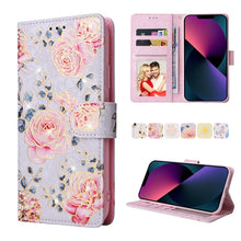 Load image into Gallery viewer, Bronzing Painting RFID Leather Case, For iPhone 14, For iPhone 14 Plus, For iPhone 14 Pro, For iPhone 14 Pro Max, For iPhone 13 mini, For iPhone 13, For iPhone 13 Pro, For iPhone 13 Pro Max