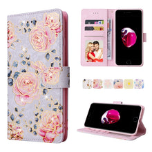 Load image into Gallery viewer, Bronzing Painting RFID Leather Case, For iPhone X / XS, For iPhone 7 Plus / 8 Plus, For iPhone SE 2022 / SE 2020 / 7 / 8
