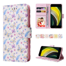 Load image into Gallery viewer, Bronzing Painting RFID Leather Case, For iPhone X / XS, For iPhone 7 Plus / 8 Plus, For iPhone SE 2022 / SE 2020 / 7 / 8