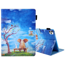 Load image into Gallery viewer, For iPad Pro 11 (2020) &amp; (2018) Painted Pattern Tablet PC Protective Leather Case with Bracket &amp; Card Slot &amp; Photo Holder, Elephant Rabbit, Blue Pink Pineapple, Red Flower Pink Butterfly, Rose Flower, Red Flower Blue Butterfly, Pear Flower             ...