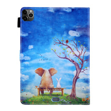 Load image into Gallery viewer, For iPad Pro 11 (2020) &amp; (2018) Painted Pattern Tablet PC Protective Leather Case with Bracket &amp; Card Slot &amp; Photo Holder, Elephant Rabbit, Blue Pink Pineapple, Red Flower Pink Butterfly, Rose Flower, Red Flower Blue Butterfly, Pear Flower             ...