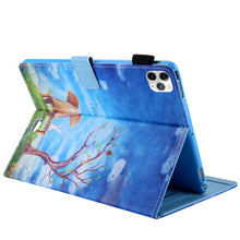 Load image into Gallery viewer, For iPad Pro 11 (2020) &amp; (2018) Painted Pattern Tablet PC Protective Leather Case with Bracket &amp; Card Slot &amp; Photo Holder, Elephant Rabbit, Blue Pink Pineapple, Red Flower Pink Butterfly, Rose Flower, Red Flower Blue Butterfly, Pear Flower             ...