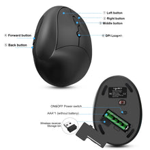 Load image into Gallery viewer, X10 2.4G Wireless Vertical Ergonomic Gaming Mouse, X10 (Black), X10 (Grey)