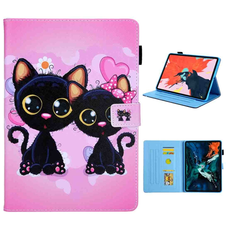 For iPad Pro 11 (2020) & (2018) Painted Pattern Tablet PC Protective Leather Case with Bracket & Card Slot & Photo Holder, Beach, Fantasy Butterfly, Beautiful Bubbles, Never Stop, Beautiful Starry Sky, Two Black Cats, Sparkling Sand, Golden Butterfly  ...