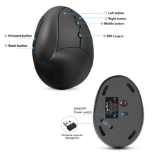 Load image into Gallery viewer, X10 2.4G Wireless Rechargeable Vertical Ergonomic Gaming Mouse, X10 Rechargeable (Black), X10 Rechargeable (Grey)