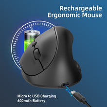 Load image into Gallery viewer, X10 2.4G Wireless Rechargeable Vertical Ergonomic Gaming Mouse, X10 Rechargeable (Black), X10 Rechargeable (Grey)