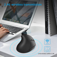 Load image into Gallery viewer, X10 2.4G Wireless Rechargeable Vertical Ergonomic Gaming Mouse, X10 Rechargeable (Black), X10 Rechargeable (Grey)