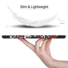 Load image into Gallery viewer, Colored Drawing Horizontal Flip Leather Case, with Three-folding Holder