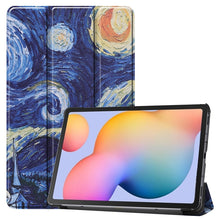 Load image into Gallery viewer, Colored Drawing Horizontal Flip Leather Case, with Three-folding Holder
