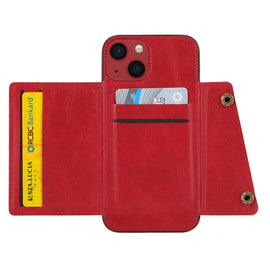 Double Buckle Card Slots PU+TPU Phone Case, For iPhone 14, For iPhone 14 Plus, For iPhone 14 Pro, For iPhone 14 Pro Max