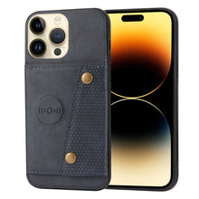 Load image into Gallery viewer, Double Buckle Card Slots PU+TPU Phone Case, For iPhone 14, For iPhone 14 Plus, For iPhone 14 Pro, For iPhone 14 Pro Max