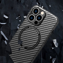 Load image into Gallery viewer, Carbon Fiber Texture MagSafe Magnetic Phone Case, For iPhone 11 Pro, For iPhone 11 Pro Max, For iPhone 11
