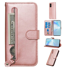Load image into Gallery viewer, Fashion Calf Texture Zipper Horizontal Flip Leather Case with Stand &amp; Card Slots &amp; Wallet Function, For Galaxy S20 Ultra, For Galaxy S20, For Galaxy S20+