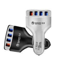 Load image into Gallery viewer, KC08 4 in 1 Cigarette Lighter Conversion Plug Multi-function USB Car Fast Charger, KC08 (Black), KC08 (White)