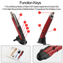 Load image into Gallery viewer, PR-08 Multifunctional Wireless Bluetooth Pen Mouse Capacitive Pen Mouse, 4-keys(White), 4-keys(Blue), 4-keys(Grey), 4-keys(Red), 4-keys(Black)