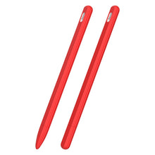 Load image into Gallery viewer, 3 in 1 Striped Liquid Silicone Stylus Case with Two Tip Caps, For Apple Pencil 1, For Apple Pencil 2