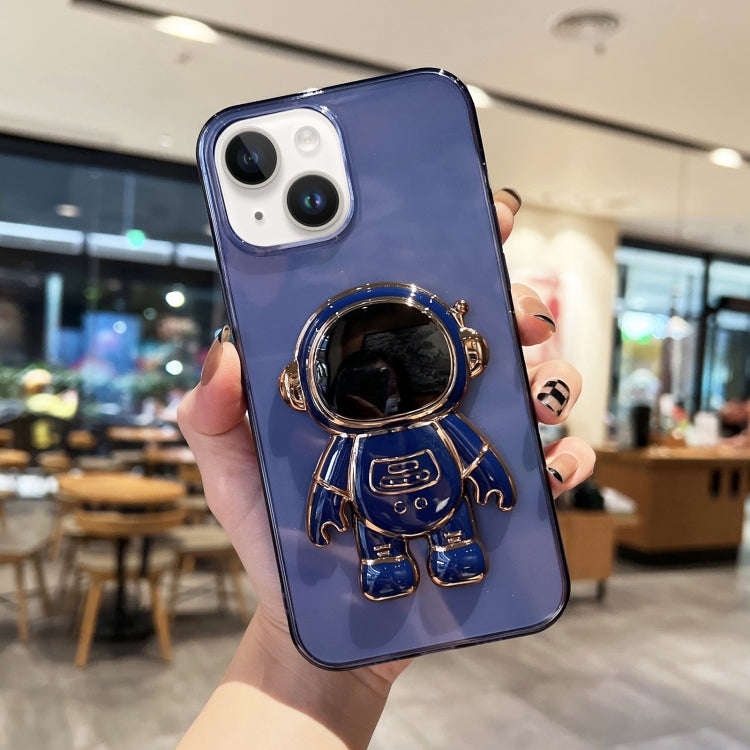 Plating Astronaut Holder TPU Phone Case, For iPhone 14, For iPhone 14 Plus, For iPhone 14 Pro, For iPhone 14 Pro Max, For iPhone 13, For iPhone 13 Pro