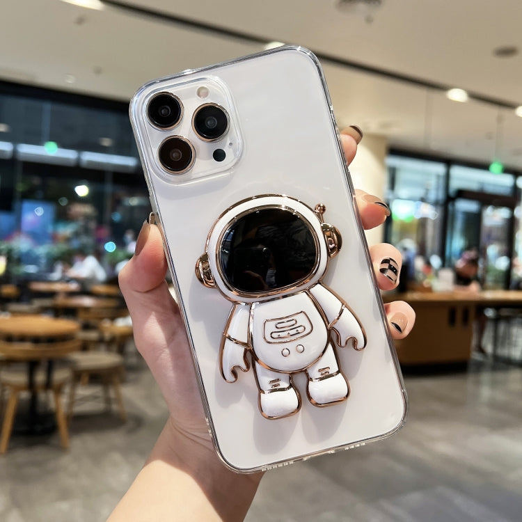 Plating Astronaut Holder TPU Phone Case, For iPhone 14, For iPhone 14 Plus, For iPhone 14 Pro, For iPhone 14 Pro Max, For iPhone 13, For iPhone 13 Pro