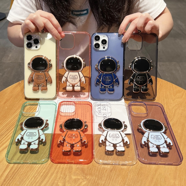 Plating Astronaut Holder TPU Phone Case, For iPhone 13 Pro Max, For iPhone 12, For iPhone 12 Pro, For iPhone 12 Pro Max, For iPhone 11, For iPhone 11 Pro Max