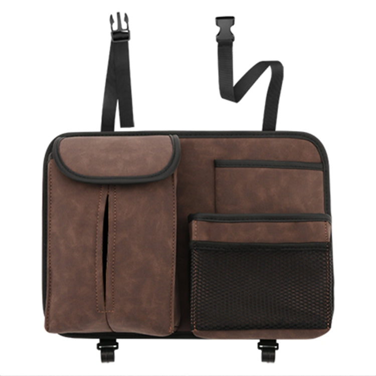 2 PCS Car Seat Back Hanging Bag Sheepskin Leather Storage Bag With Hook