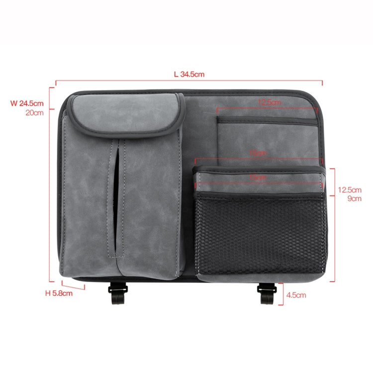 2 PCS Car Seat Back Hanging Bag Sheepskin Leather Storage Bag With Hook