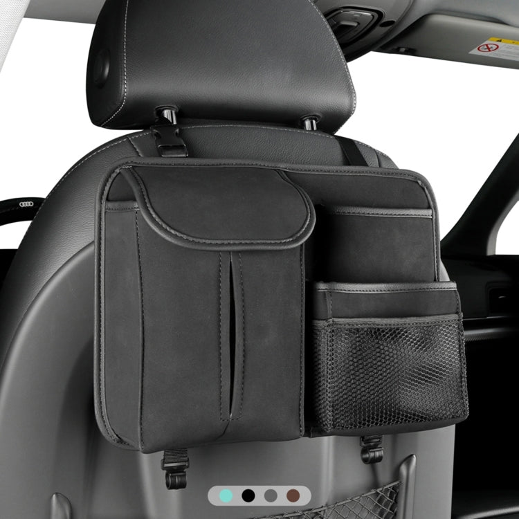 2 PCS Car Seat Back Hanging Bag Sheepskin Leather Storage Bag With Hook