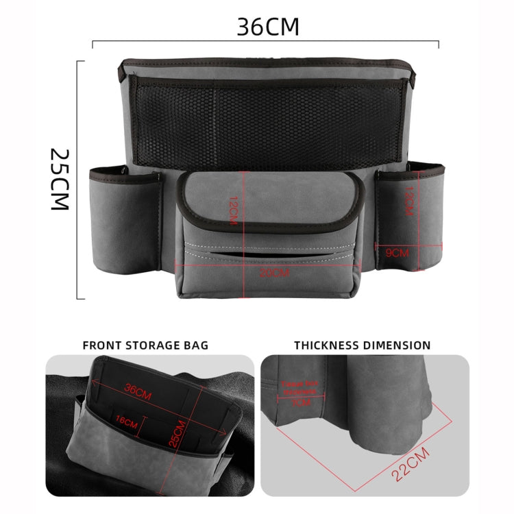 2 PCS Car Center Console Hanging Bag Sheepskin Leather Storage Bag