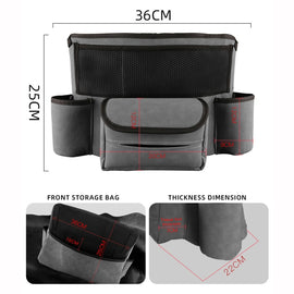 2 PCS Car Center Console Hanging Bag Sheepskin Leather Storage Bag