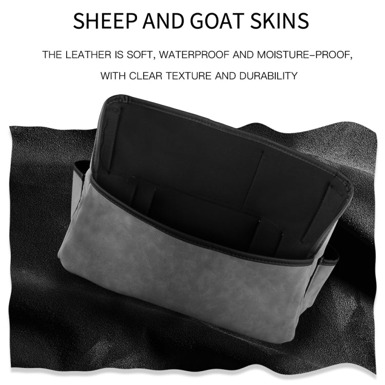 2 PCS Car Center Console Hanging Bag Sheepskin Leather Storage Bag