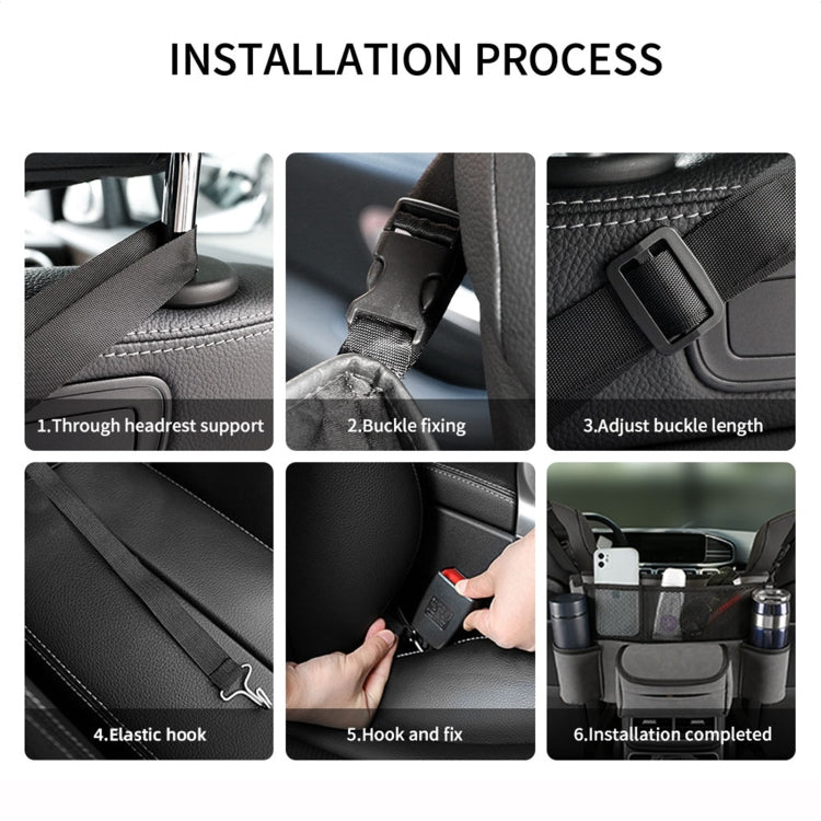 2 PCS Car Center Console Hanging Bag Sheepskin Leather Storage Bag