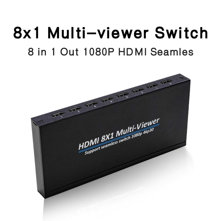 NK-818 HDMI 8x1 Multi-Viewer Supports Seamless Switch 1080P, US Plug, NK-818, US Plug