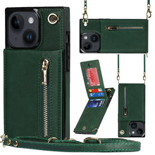 Load image into Gallery viewer, Cross-body Zipper Square Phone Case with Holder, For iPhone 14, For iPhone 14 Plus, For iPhone 14 Pro, For iPhone 14 Pro Max