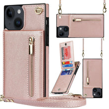 Load image into Gallery viewer, Cross-body Zipper Square Phone Case with Holder, For iPhone 14, For iPhone 14 Plus, For iPhone 14 Pro, For iPhone 14 Pro Max