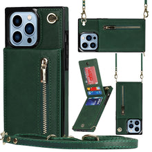 Load image into Gallery viewer, Cross-body Zipper Square Phone Case with Holder, For iPhone 14, For iPhone 14 Plus, For iPhone 14 Pro, For iPhone 14 Pro Max