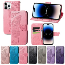 Load image into Gallery viewer, Butterfly Embossing Leather Case, For iPhone 14 Pro Max, For iPhone 14 Pro, For iPhone 14, For iPhone 14 Plus