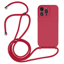 Load image into Gallery viewer, Crossbody Lanyard Liquid Silicone Case, For iPhone 14 Pro Max, For iPhone 13, For iPhone 13 Pro