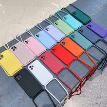 Load image into Gallery viewer, Crossbody Lanyard Liquid Silicone Case, For iPhone 14 Pro Max, For iPhone 13, For iPhone 13 Pro