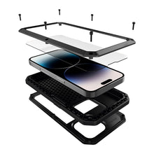 Load image into Gallery viewer, Shockproof Waterproof Silicone + Zinc Alloy Case, For iPhone 14 Pro Max, For iPhone 14 Pro, For iPhone 14, For iPhone 14 Plus