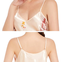 Load image into Gallery viewer, Sexy V-neck Crane Pattern Short Sling Skirt Pajamas, S, M, L, XL