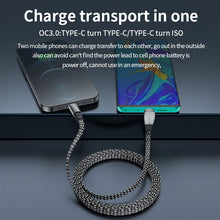 Load image into Gallery viewer, 3A USB-C/Type-C to 8 Pin Elbow Fast Charge Data Cable, 3A Type-C to 8 Pin 1.2m, 3A Type-C to 8 Pin 2m