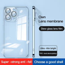 Load image into Gallery viewer, Dustproof Glass Lens Protection Electroplating Phone Case, For iPhone 13 Pro, For iPhone 13 Pro Max, For iPhone 12, For iPhone 12 Pro, For iPhone 12 Pro Max