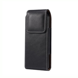 Lambskin Texture Leather Waist Bag for Folding Mobile Phone