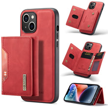 Load image into Gallery viewer, DG.MING M2 Series 3-Fold Card Bag Magnetic Leather Case, For iPhone 14, For iPhone 14 Plus, For iPhone 14 Pro, For iPhone 14 Pro Max