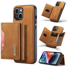 Load image into Gallery viewer, DG.MING M2 Series 3-Fold Card Bag Magnetic Leather Case, For iPhone 14, For iPhone 14 Plus, For iPhone 14 Pro, For iPhone 14 Pro Max
