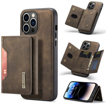 Load image into Gallery viewer, DG.MING M2 Series 3-Fold Card Bag Magnetic Leather Case, For iPhone 14, For iPhone 14 Plus, For iPhone 14 Pro, For iPhone 14 Pro Max